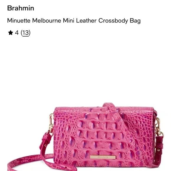 Brahmin Minuette Pink Leather Crossbody Bag - Picture 1 of 14